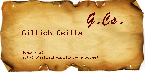 Gillich Csilla névjegykártya